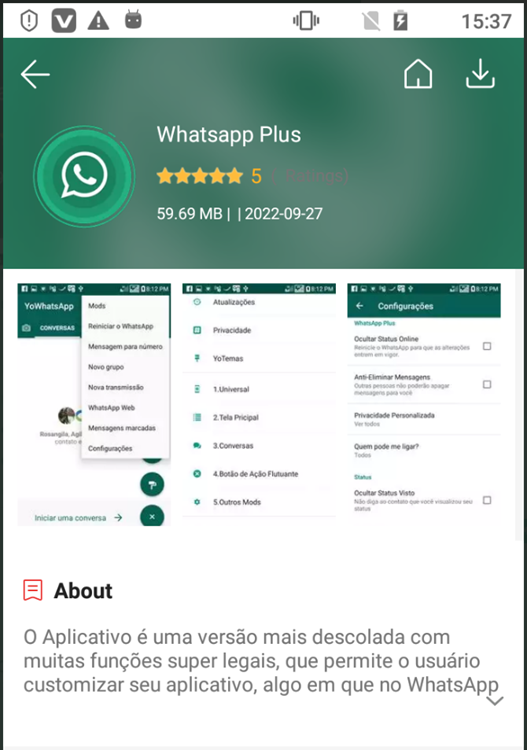 Unauthorized WhatsApp Android Application