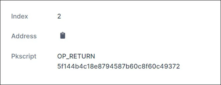 Bitcoin transaction's OP_RETURN output with decryption key